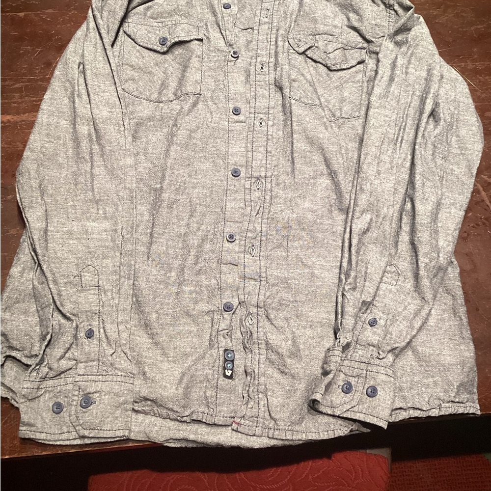 Burnside Charcoal Button-Up Shirt